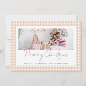 Foto 2026 Calendar Creme Gingham Frohe Weihnachten (Vorderseite)