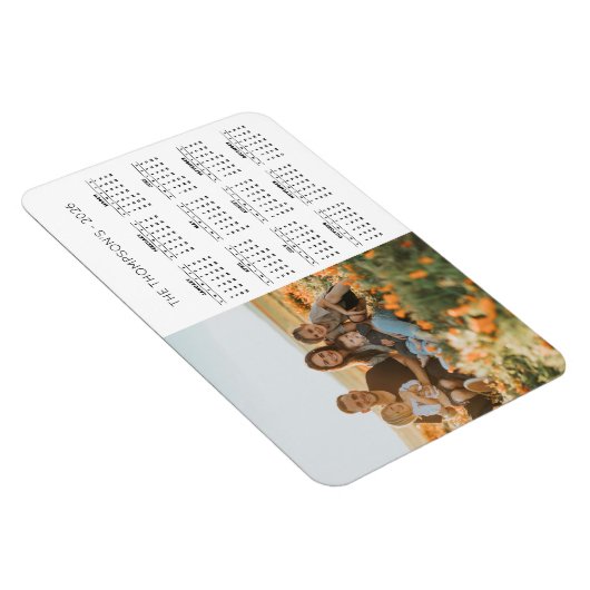 Foto 2026 Kalender 12 Monate Monogramm Magnet (Rechte Seite)