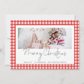 Foto 2026 Kalender Roter Gingham Frohe Weihnachten (Vorderseite)