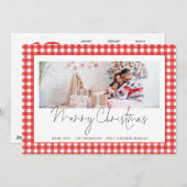 Foto 2026 Kalender Roter Gingham Frohe Weihnachten (Vorne/Hinten)