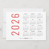 Foto 2026 Kalender Roter Gingham Frohe Weihnachten (Rückseite)