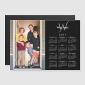 Foto 2027 Kalender Monogramm Name Schwarz Magnet (Vorne/Hinten)