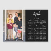 Foto 2027 Kalender Monogramm Name Schwarz Magnet (Vorderseite)