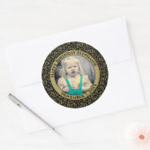 Foto | 20. Zufallszahlenmuster Schwarz/Gold Runder Aufkleber (Umschlag)