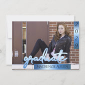 FOTO 2 | Blaues Script Cool Brush Keepake Einladung (Vorderseite)