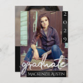 FOTO 2 | Chic Script Simple Keepake Einladung (Vorne/Hinten)