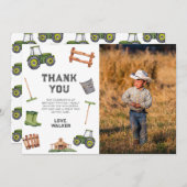 Foto 2. Geburtstag des Aquarelltraktors Dankeskarte (Vorne/Hinten)