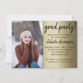 FOTO 2 | Gold Script Elegant Grad Einladung (Rückseite)