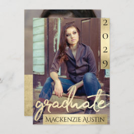 FOTO 2 | Gold Script Elegant Grad Einladung