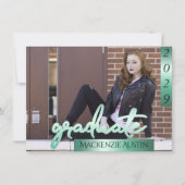 FOTO 2 | Minze hellgrüne Brush Keepake Einladung (Vorderseite)