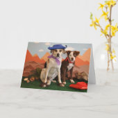 Foto, 2 Westernhunde Karte (Gelbe Blume)