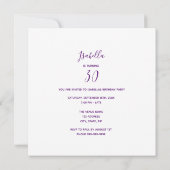 Foto 30. Geburtstag Party hallo 30 Einladung (Rückseite)