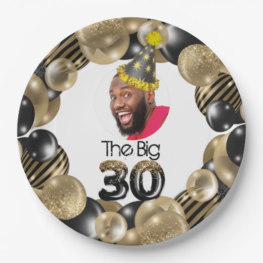 Foto 30. Geburtstag Personalisiert Pappteller (Vorderseite)