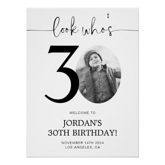 Foto 30. Geburtstag Willkommenspopster | Schau mal Poster (Vorderseite)