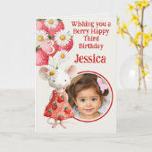 Foto 3. Geburtstag Falteinsatzkarte Karte (Gelbe Blume)