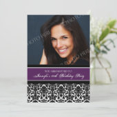 Foto 40. Geburtstag Party Einladungen (Stehend Vorderseite)