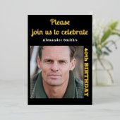 Foto 40. Geburtstag Schwarzes Gold Folieneinladung (Stehend vorne)