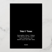 Foto 40. Geburtstag Schwarzes Gold Folieneinladung (Rückseite)