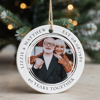 Foto 40 Jahre Hochzeitstag Foto Keramik Ornament