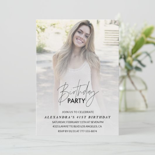 Foto 41. Geburtstagsfeier Einladung (Stehend Vorderseite)