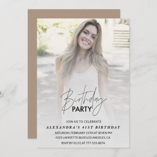 Foto 41. Geburtstagsfeier Einladung (Vorne/Hinten)