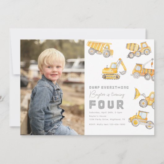 Foto 4. Geburtstag Einladung (Vorderseite)