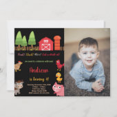 Foto 4. Schwarze Landtiere Geburtstag Einladung (Vorderseite)