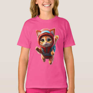 Foto 4D de corpo inteiro de um adorável gatinho T-Shirt