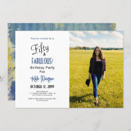 Foto 50 & FABULOUS 50. Geburtstagsparty Blues Einladung