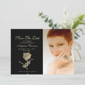 Foto 50. Geburtstag Chic Black Save The Date (Stehend Vorderseite)