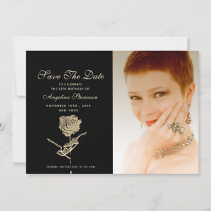 Foto 50. Geburtstag Chic Schwarz Save The Date