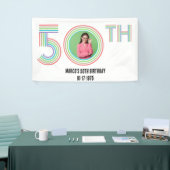 Foto 50. Geburtstag Retro Vintag Rainbow Numeral Banner (Messeveranstaltung)