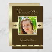 Foto 50. Geburtstagsparty Einladung Brown (Vorne/Hinten)