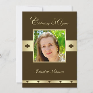 Foto 50. Geburtstagsparty Einladung Brown