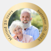 Foto 50. goldene Hochzeit Runder Aufkleber (Vorderseite)