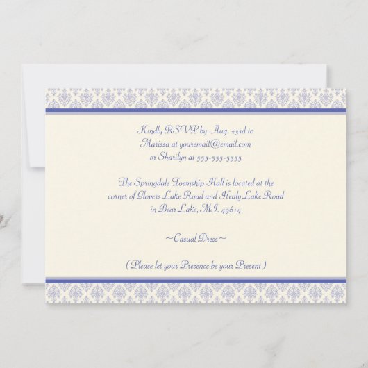 Foto 50. Hochzeitstag Party Einladung (Rückseite)