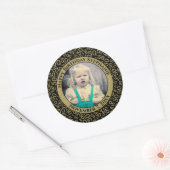 Foto 50. Party Random Number Pattern Gold Runder Aufkleber (Umschlag)