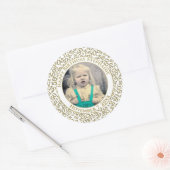 Foto 50. Party Random Number Pattern Gold Runder Aufkleber (Umschlag)