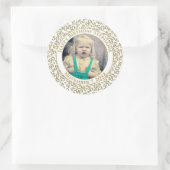 Foto 50. Party Random Number Pattern Gold Runder Aufkleber (Tasche)