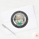 Foto 50. Party Random Number Pattern Schwarz Runder Aufkleber (Umschlag)