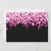 FOTO 50. Überraschung Geburtstag Rose Gold Lights Einladung (Rückseite)