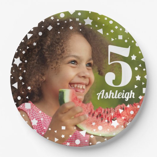 Foto 5th Birthday Paper Plate Pappteller (Vorderseite)