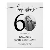 Foto 60. Geburtstag Begrüßungszeichen | Schau, wer Poster (Vorderseite)
