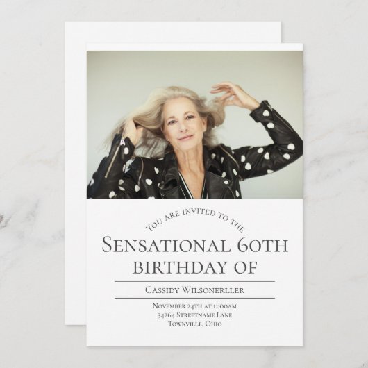 Foto 60. Geburtstag Einladung (Vorne/Hinten)