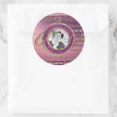 Foto 60. Geburtstag Goldkrone Diamantrahmen Runder Aufkleber (Tasche)