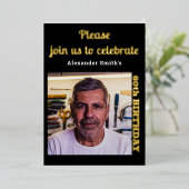 Foto 60. Geburtstag Schwarzes Gold Folieneinladung (Stehend vorne)