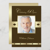 Foto 60. Geburtstagsparty Einladung Brown (Vorne/Hinten)