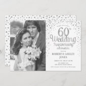 Foto 60 Jahre - Weißes Silber Einladung (Vorne/Hinten)