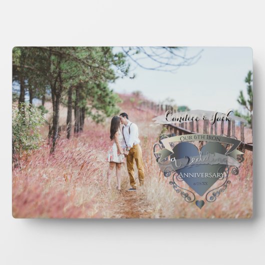 Foto 6. Hochzeit Jubiläum Eisenkerne Emblem Fotoplatte (Vorderseite)