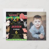 Foto 6. Schwarze Landtiere Einladungen zum Geburts (Vorderseite)